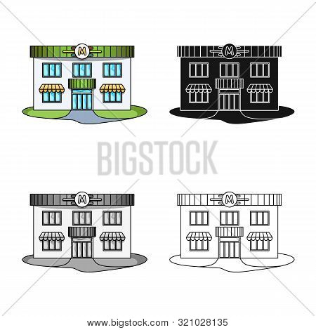 Vector Illustration Of Store And Shop Symbol. Set Of Store And Grocery Vector Icon For Stock.