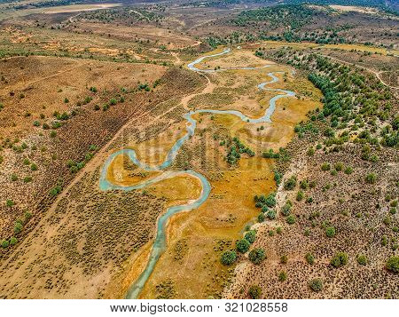 Aerial View Of Sevier River In Utah, Usa