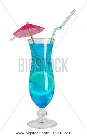 Blue Lagoon izole kokteyl