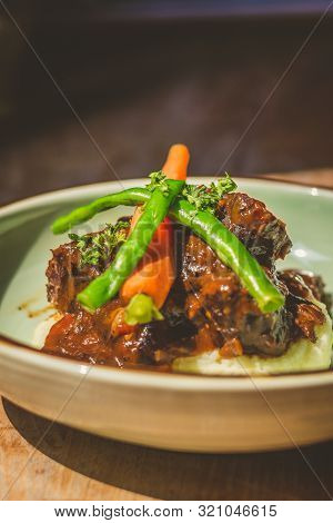 Cheeky Git Braised Beef Cheek Stew With French Beans And Housemade Mash
