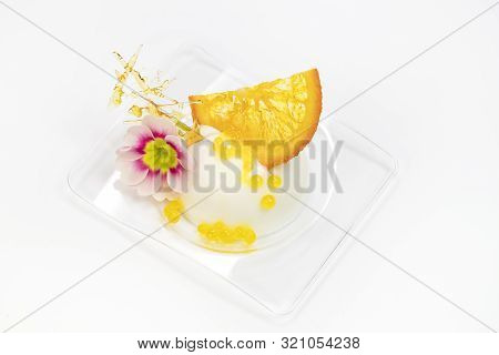 Mini Canapes For Refreshments At Banquets Receptions Catering On A White Background.