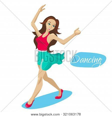 Dancing Woman. Banner For Dancing School. Vector Illustration