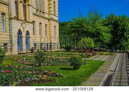 Sighisoara, Romania, May 12, 2019: A Picturesque Place Near Sighisoara City Hall. From This Place A 