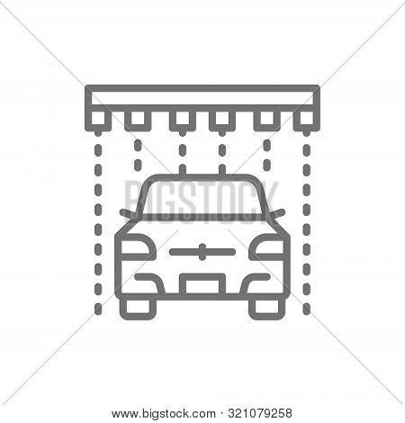 Soap Rain In Portal Carwash Line Icon.