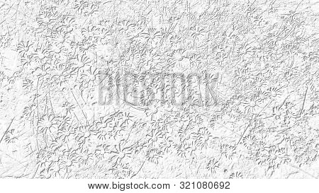 Abstract Image On A White Background With Gray Lines On A Vegetable Theme Wuth Chamomiles