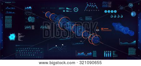 Future Engineering Concept, Hud Design. Background With Futuristic User Interface And 3d Project Tur