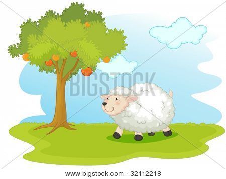 Illustration de moutons dans un champ