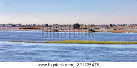 Picturesque Landscape Of Chobe River In Botswana. Africa Wilderness