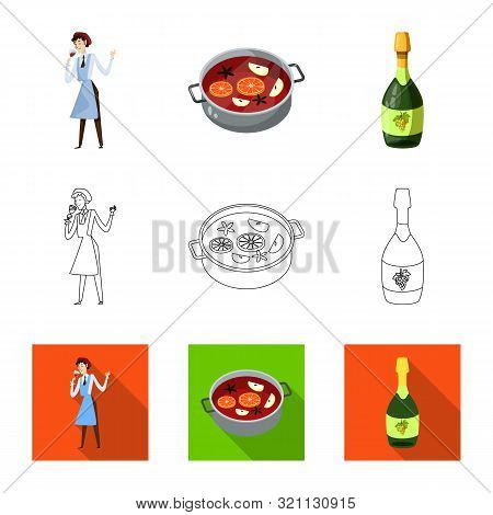 Vector Illustration Of Farm And Vineyard Icon. Set Of Farm And Product Vector Icon For Stock.