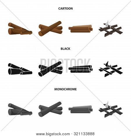 Vector Design Of Material And Logging Logo. Set Of Material And Forestry Vector Icon For Stock.
