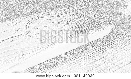 Wood Texture In Gray On A White Background