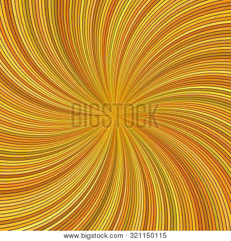 Orange Abstract Hypnotic Spiral Stripe Background - Vector Curved Burst Illustration