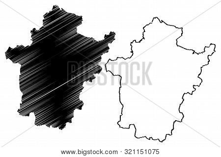Bekes County (hungary, Hungarian Counties) Map Vector Illustration, Scribble Sketch Békés Map