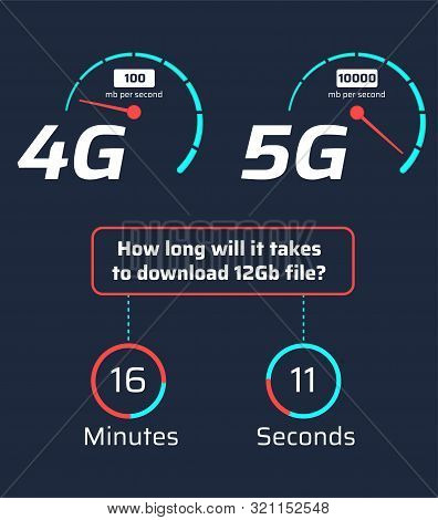4g Vs 5g Network Comparison Infographics. Vector Illustration.
