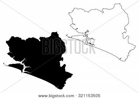 Southern Province (republic Of Sierra Leone, Salone, Sherbro Island) Map Vector Illustration, Scribb
