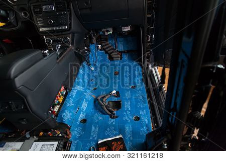 Novosibirsk, Russia - 09.09.2019: Car Tuning In The Body Of A Suv Using Three Layers Of Noise Insula
