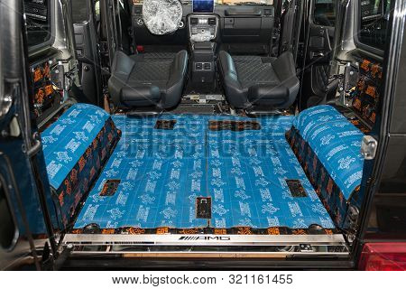 Novosibirsk, Russia - 09.09.2019: Car Tuning In The Body Of A Suv Using Three Layers Of Noise Insula
