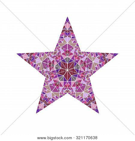 Isolated Triangle Pentagram Star Symbol Template - Polygonal Geometrical Colorful Vector Design Elem