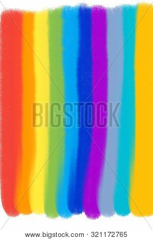 Oil Paint Abstract Pattern With Colorful Ellipse Between The Colors Red Pink Violet Yellow Green Ora