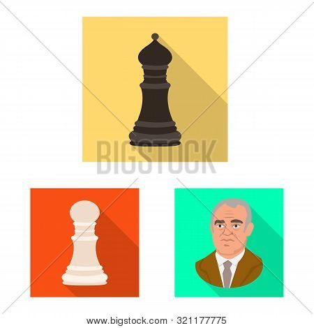 Vector Illustration Of Checkmate And Thin Symbol. Collection Of Checkmate And Target Vector Icon For