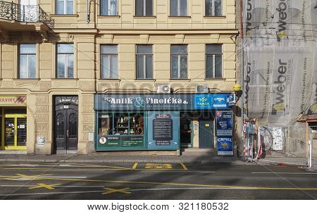 Brno, Czech Republic - Circa November 2017: Winery And Antique Trade Store