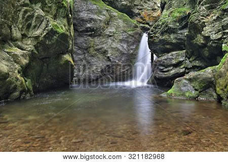 Nyznerov Waterfalls On The Siver Brook, Czech Republic.