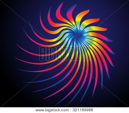 Abstract Artistic Creative Colorful Rainbow Swril Vector Illustration