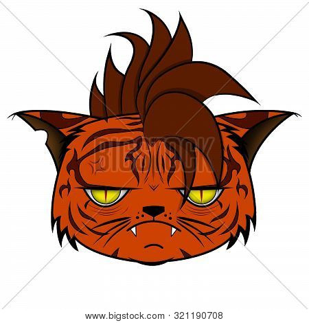 angry tiger with pattern yellow eye skin