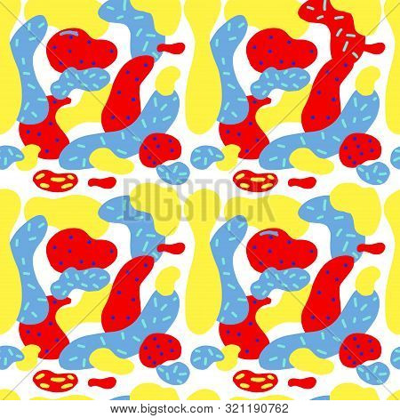 Hand Drawn Pattern With Brushed Lines Seamless Pattern. Vector