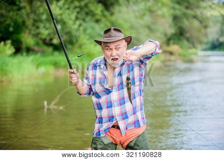 Hobby Sport Activity. Fish Farming Pisciculture Raising Fish Commercially. Pensioner Leisure. Man Se