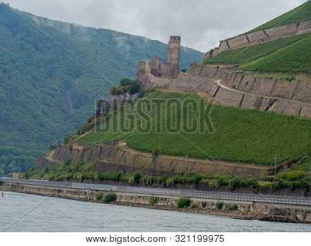 the City of ruedesheim at the rhine river