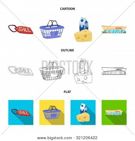 Vector Design Of Food And Drink Symbol. Set Of Food And Store Vector Icon For Stock.