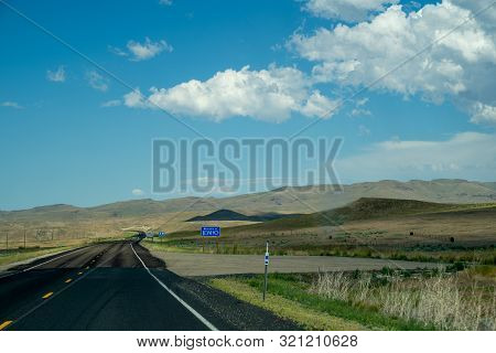 Owyhee County, Idaho - July 13, 2019: Welcome To Idaho Sign Along Us 95 When Crossing The Oregon Ida