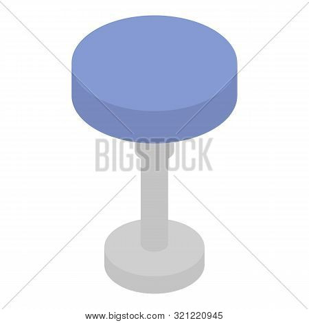 Round Backless Chair Icon. Isometric Of Round Backless Chair Vector Icon For Web Design Isolated On 