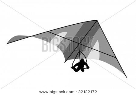 흰색 배경, 벡터 일러스트 레이 션 deltaplane