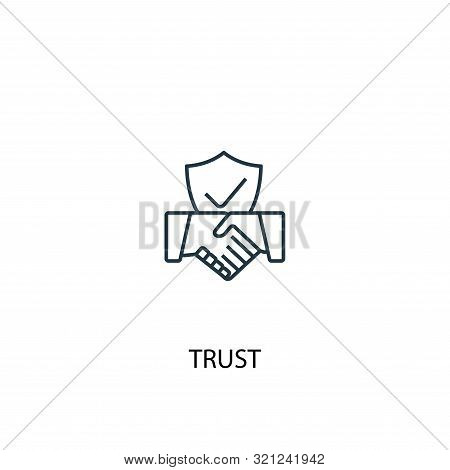 Trust Concept Line Icon. Simple Element Illustration. Trust Concept Outline Symbol Design. Can Be Us