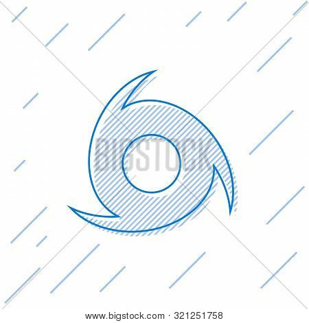 Blue Line Tornado Icon Isolated On White Background. Cyclone, Whirlwind, Storm Funnel, Hurricane Win