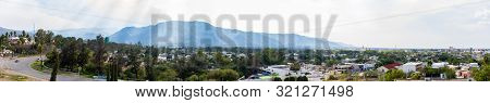 Ciudad Victoria In The State Of Tamaulipas, Mexico, Panoramic View, With The Sierra Madre In The Bac