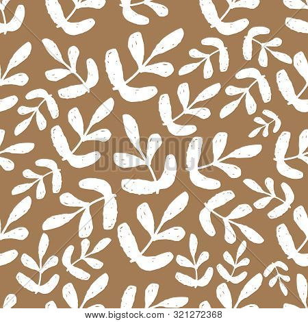 White Leaves Seamless Pattern. Decorative Illustration, Good For Printing.  
White Pattern Leavesvec