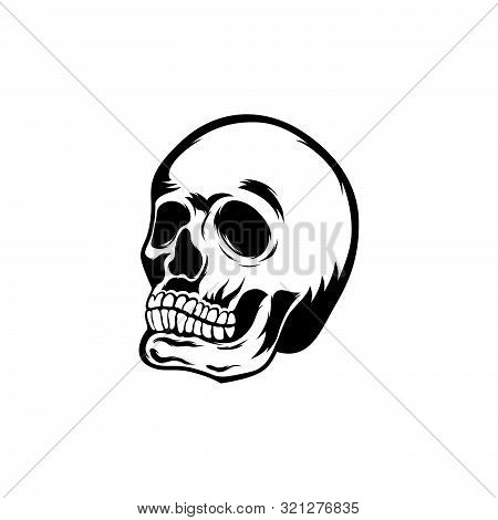 Skull Monocrome Vector Head Illustration Charactres Modern Style On Eps 8