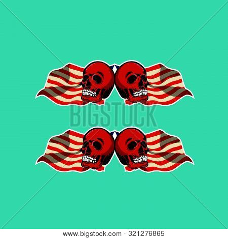 Skull Monocrome Vector Head Illustration Charactres Modern Style On Eps 8