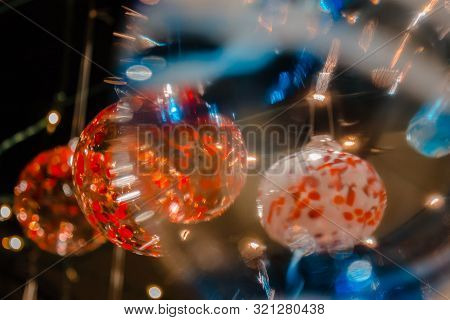 Macro Shot Looking Through A Glass Ornament