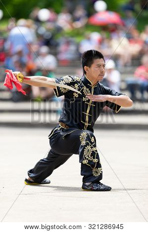 Columbus, Ohio, Usa - May 26, 2019: Columbus Asian Festival, Franklin Park, Man Wearing Traditional 