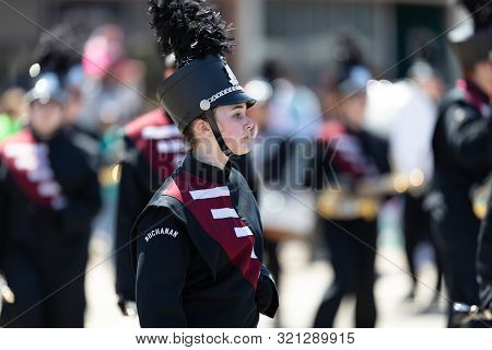Benton Harbor, Michigan, Usa - May 4, 2019: Blossomtime Festival Grand Floral Parade, Members Of The