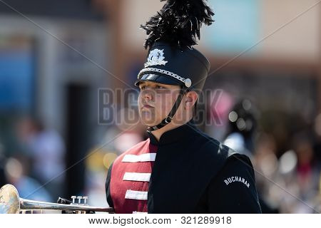 Benton Harbor, Michigan, Usa - May 4, 2019: Blossomtime Festival Grand Floral Parade, Members Of The