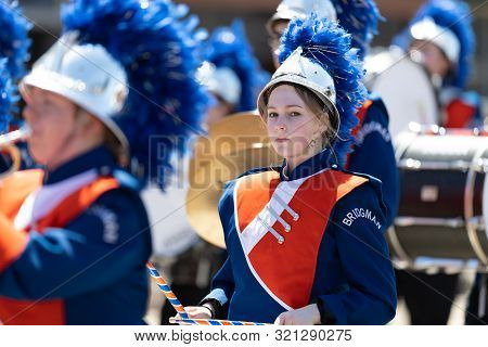 Benton Harbor, Michigan, Usa - May 4, 2019: Blossomtime Festival Grand Floral Parade, Members Of The