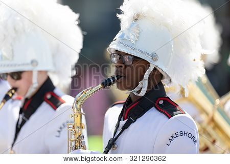 Benton Harbor, Michigan, Usa - May 4, 2019: Blossomtime Festival Grand Floral Parade, Members Of The