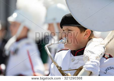 Benton Harbor, Michigan, Usa - May 4, 2019: Blossomtime Festival Grand Floral Parade, Members Of The