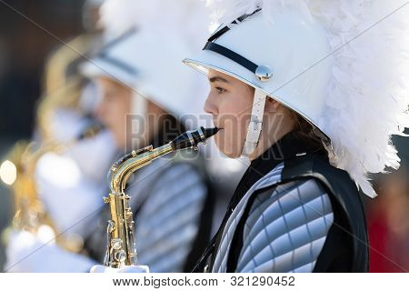 Benton Harbor, Michigan, Usa - May 4, 2019: Blossomtime Festival Grand Floral Parade, Members Of The