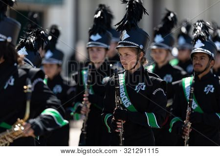 Benton Harbor, Michigan, Usa - May 4, 2019: Blossomtime Festival Grand Floral Parade, Members Of The